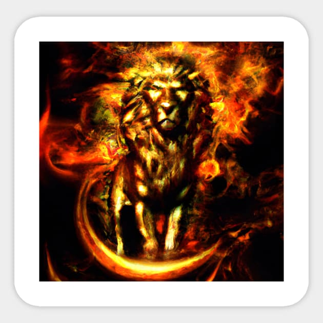 GOLDEN FIRE LION Sticker by ALLTHINGSMINv